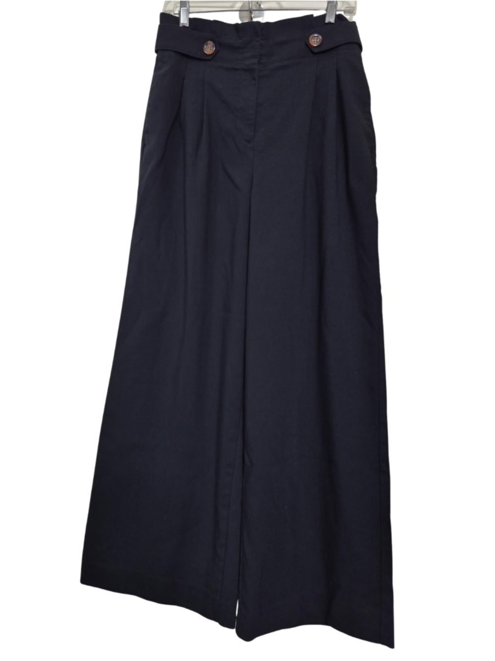 Ann Taylor Button Accent Statement Palazzo Pant in Black